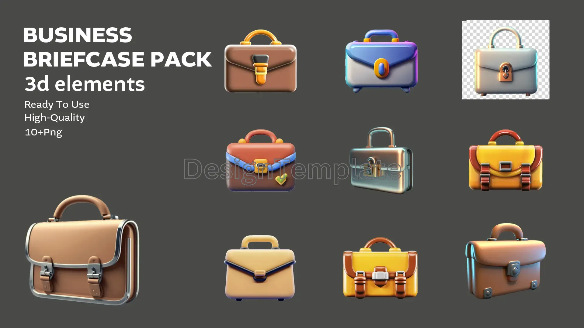 Professional Gear Business Briefcase 3D Elements Pack